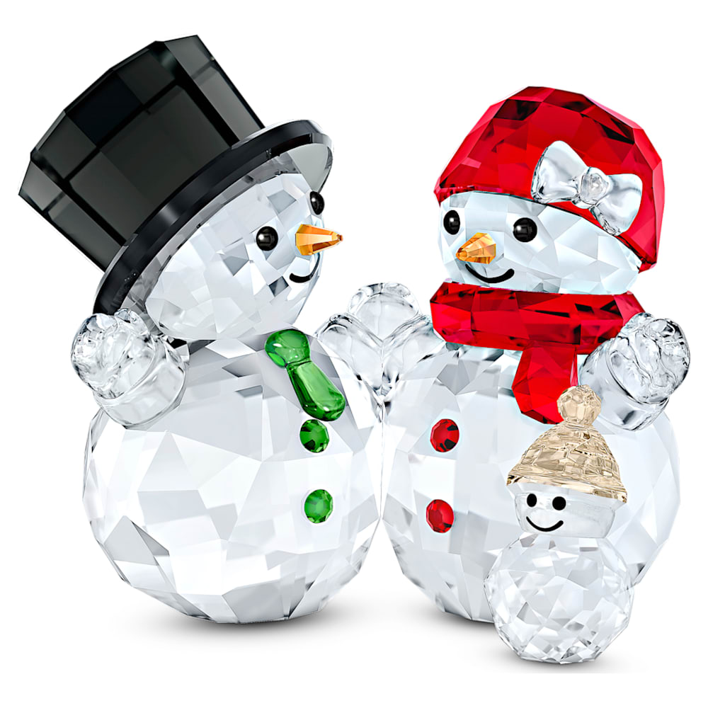 Swarovski Snowman Family CRYSTALS Multicolored