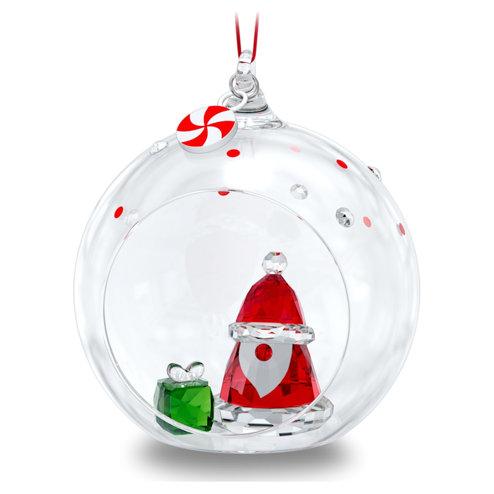 Swarovski Holiday Cheers Santa Claus Ball Ornament ORNAMENTS Multicolored
