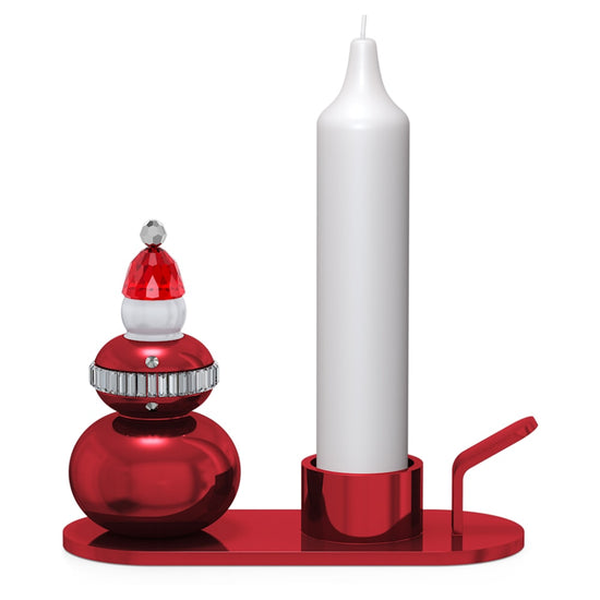 Swarovski Holiday Cheers Santa Claus Candle Holder CRYSTALS Red