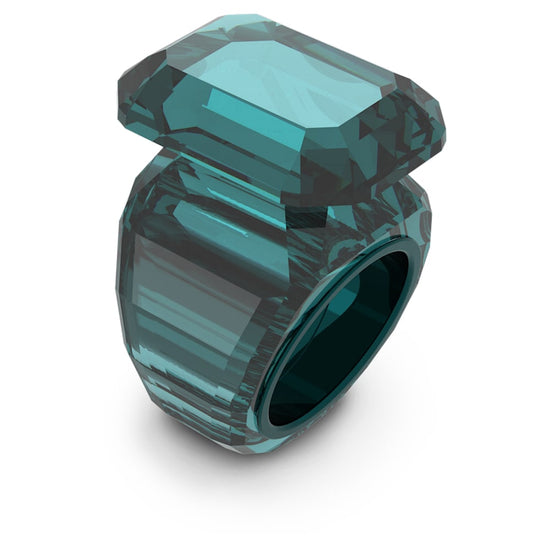 Lucent cocktail ring, Octagon cut, Green Size 55