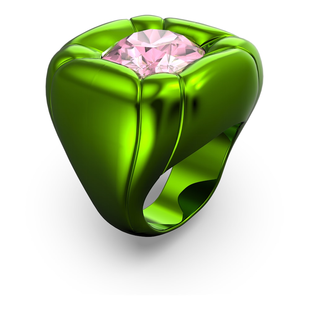 Dulcis cocktail ring, Cushion cut, Green Size 55