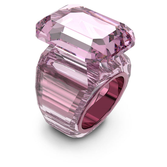 Lucent cocktail ring, Octagon cut, Pink Size 58