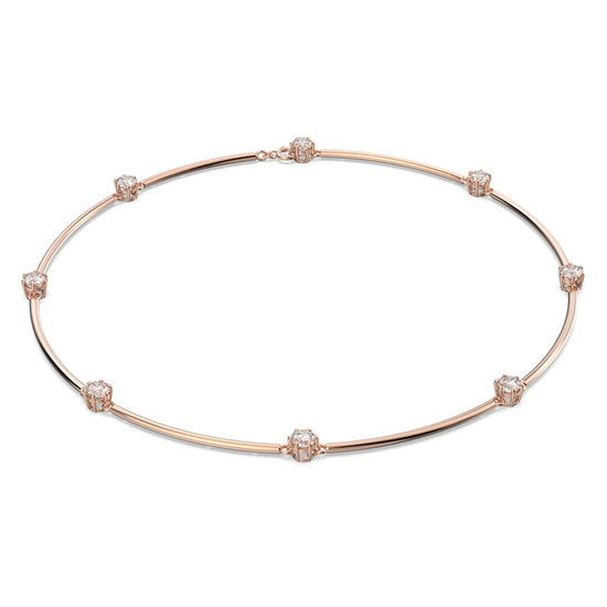 Load image into Gallery viewer, Constella necklace, Round cut, White, Rose gold-tone plated
