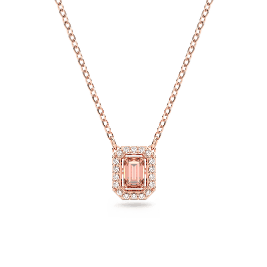 Millenia necklace, Octagon cut, Pink, Rose gold-tone plated