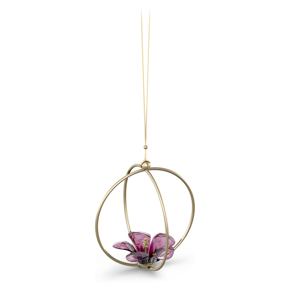 Swarovski Garden Tales Hibiscus Ball Ornament, Large ORNAMENTS Purple