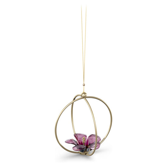 Swarovski Garden Tales Hibiscus Ball Ornament, Large ORNAMENTS Purple