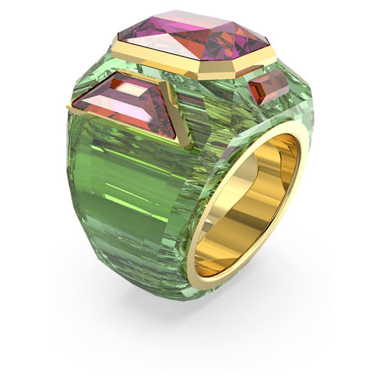 Chroma cocktail ring, Multicolored, Gold-tone plated Size 55