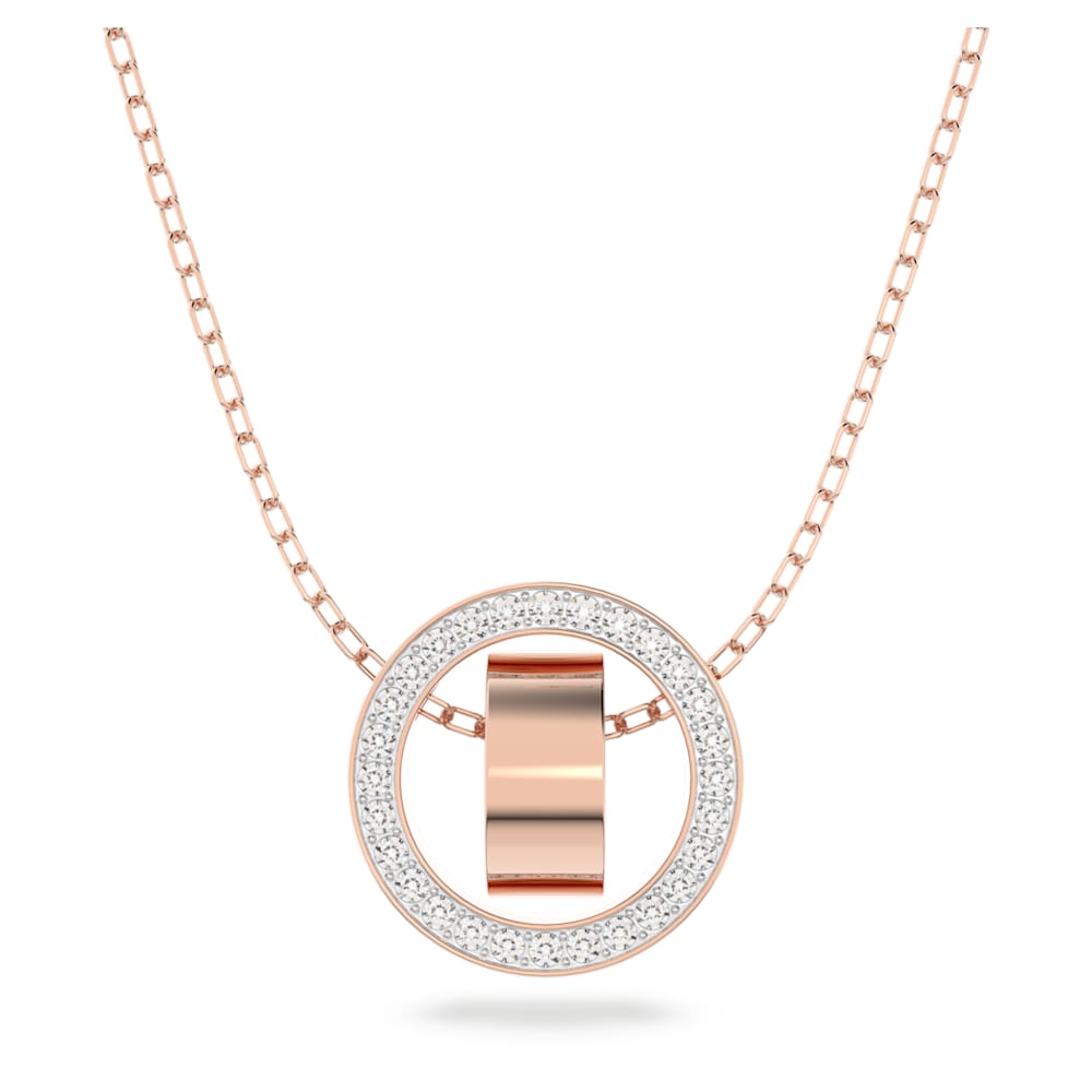 Load image into Gallery viewer, Hollow pendant, White, Rose gold-tone plated
