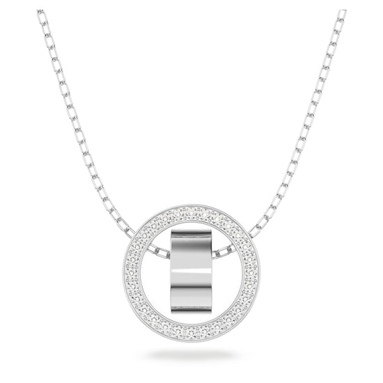 Load image into Gallery viewer, Hollow pendant, White, Rhodium plated
