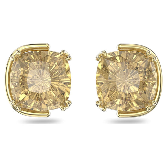 Load image into Gallery viewer, Harmonia stud earrings, Cushion cut, Gold tone, Gold-tone plated
