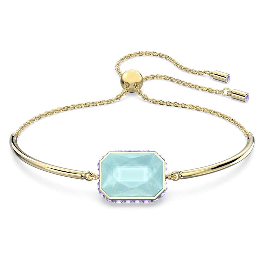 Orbita bracelet, Octagon cut, Multicolored, Gold-tone plated