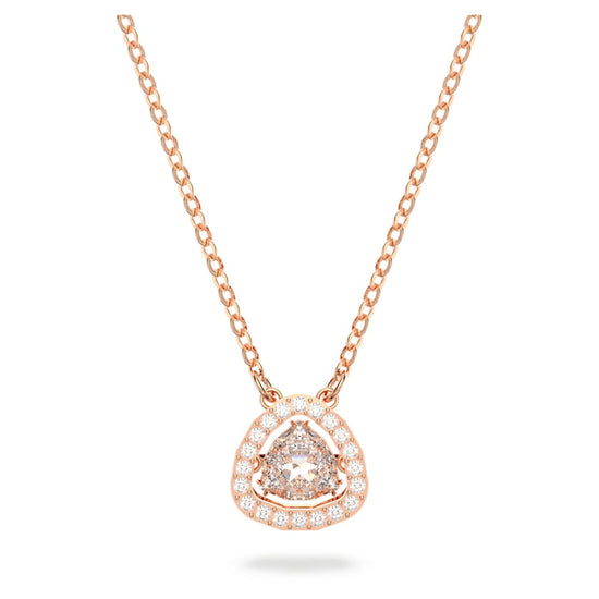 Millenia necklace, Trilliant cut, White, Rose gold-tone plated