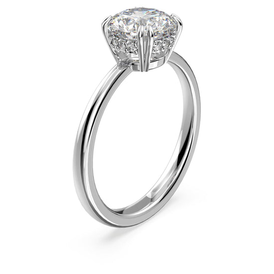 Load image into Gallery viewer, Constella cocktail ring, Princess cut, White, Rhodium plated Size 50
