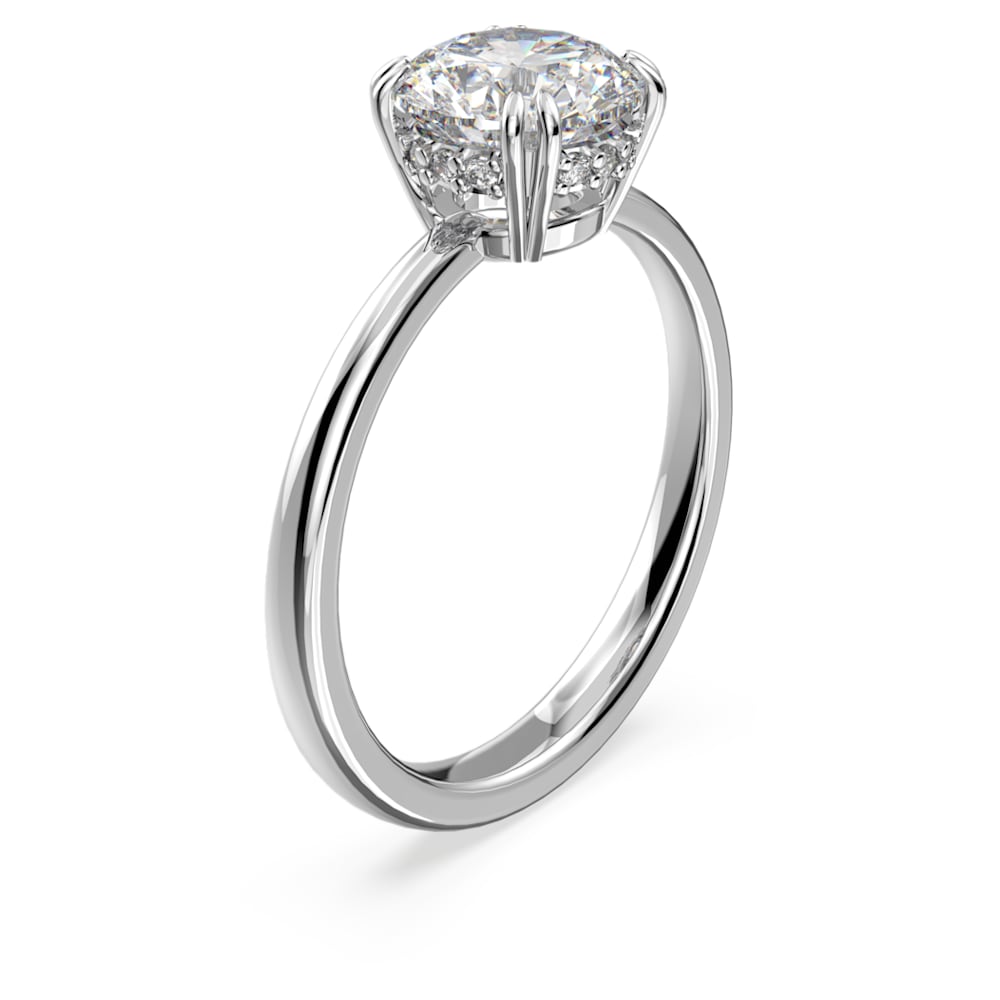 Load image into Gallery viewer, Constella cocktail ring, Princess cut, White, Rhodium plated Size 60
