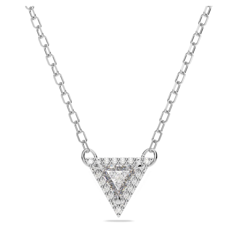 Load image into Gallery viewer, Ortyx necklace, Triangle cut, White, Rhodium plated
