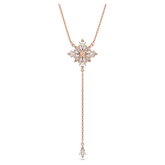 Stella Y necklace, Kite cut, Star, White, Rose gold-tone plated