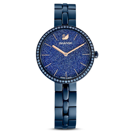 Cosmopolitan watch, Swiss Made, Metal bracelet, Blue, Blue finish