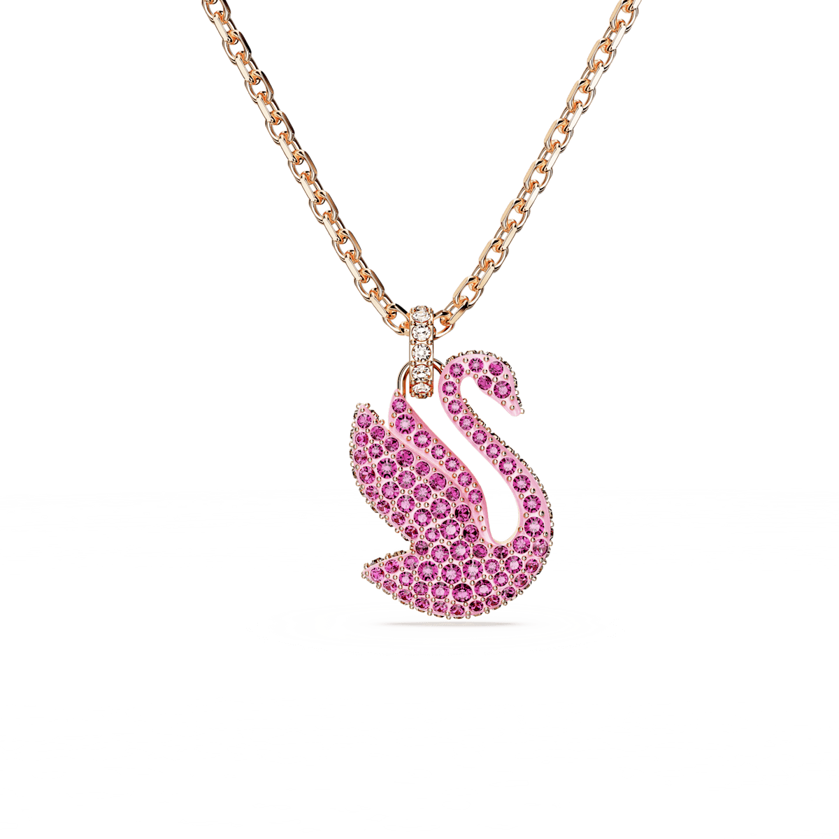 Swarovski Iconic Swan pendant, Swan, Medium, Pink, Rose gold-tone plated