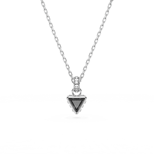 Stilla pendant, Triangle cut, Gray, Rhodium plated