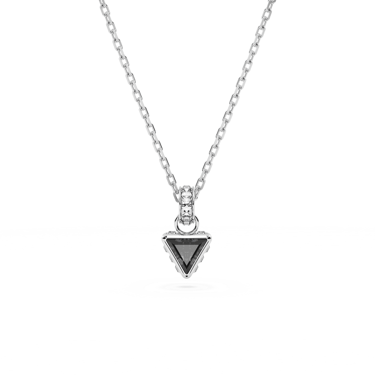 Stilla pendant, Triangle cut, Gray, Rhodium plated