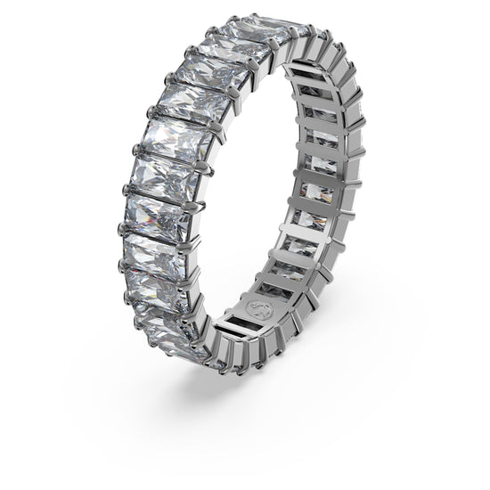 Matrix ring, Baguette cut, Gray, Ruthenium plated Size 50
