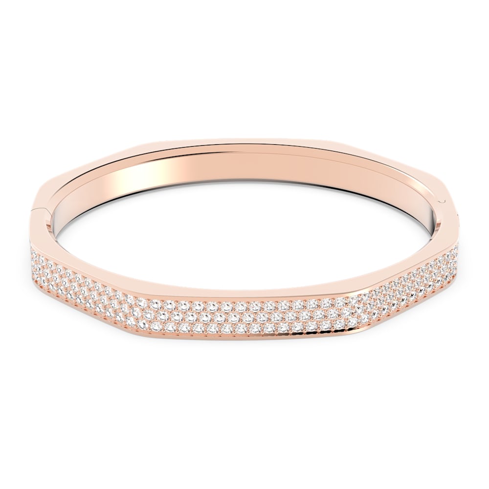 Load image into Gallery viewer, Dextera bangle, Octagon shape, White, Rose gold-tone plated
