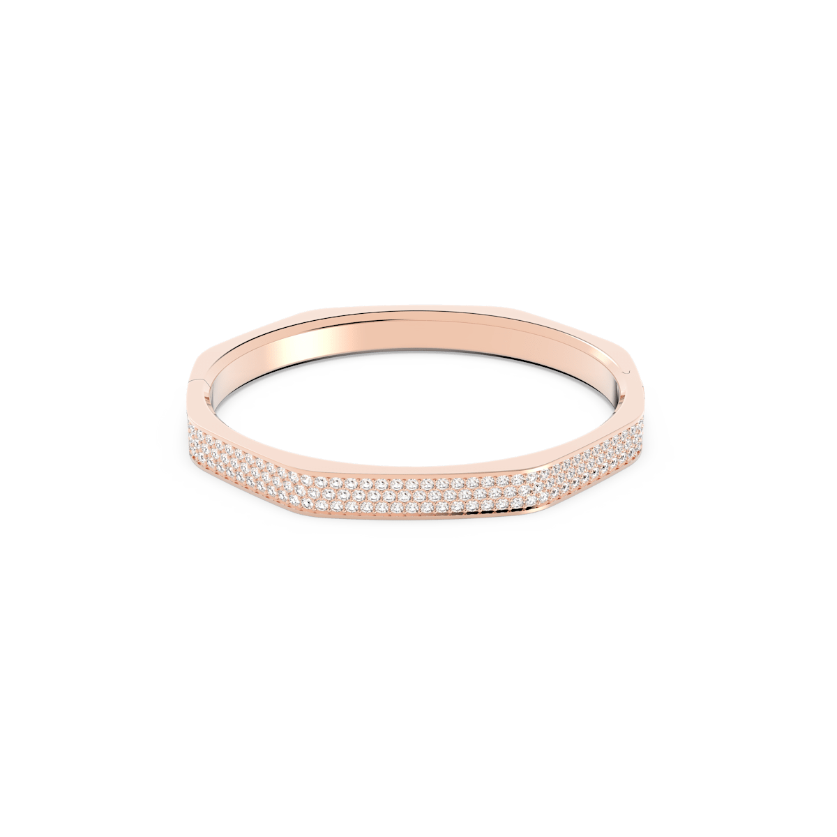 Dextera bangle, Octagon shape, White, Rose gold-tone plated