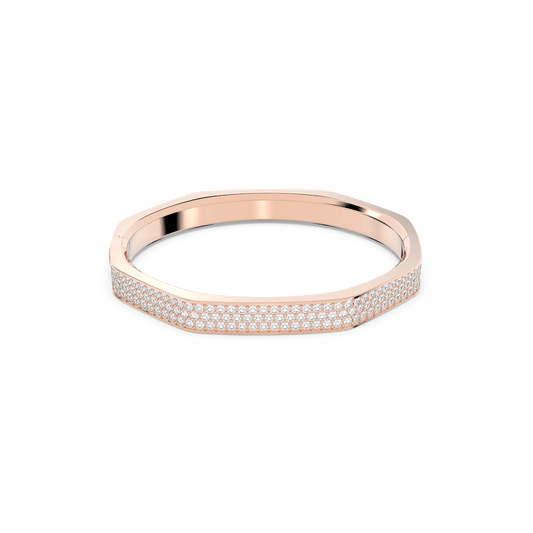 Dextera bangle, Octagon shape, White, Rose gold-tone plated