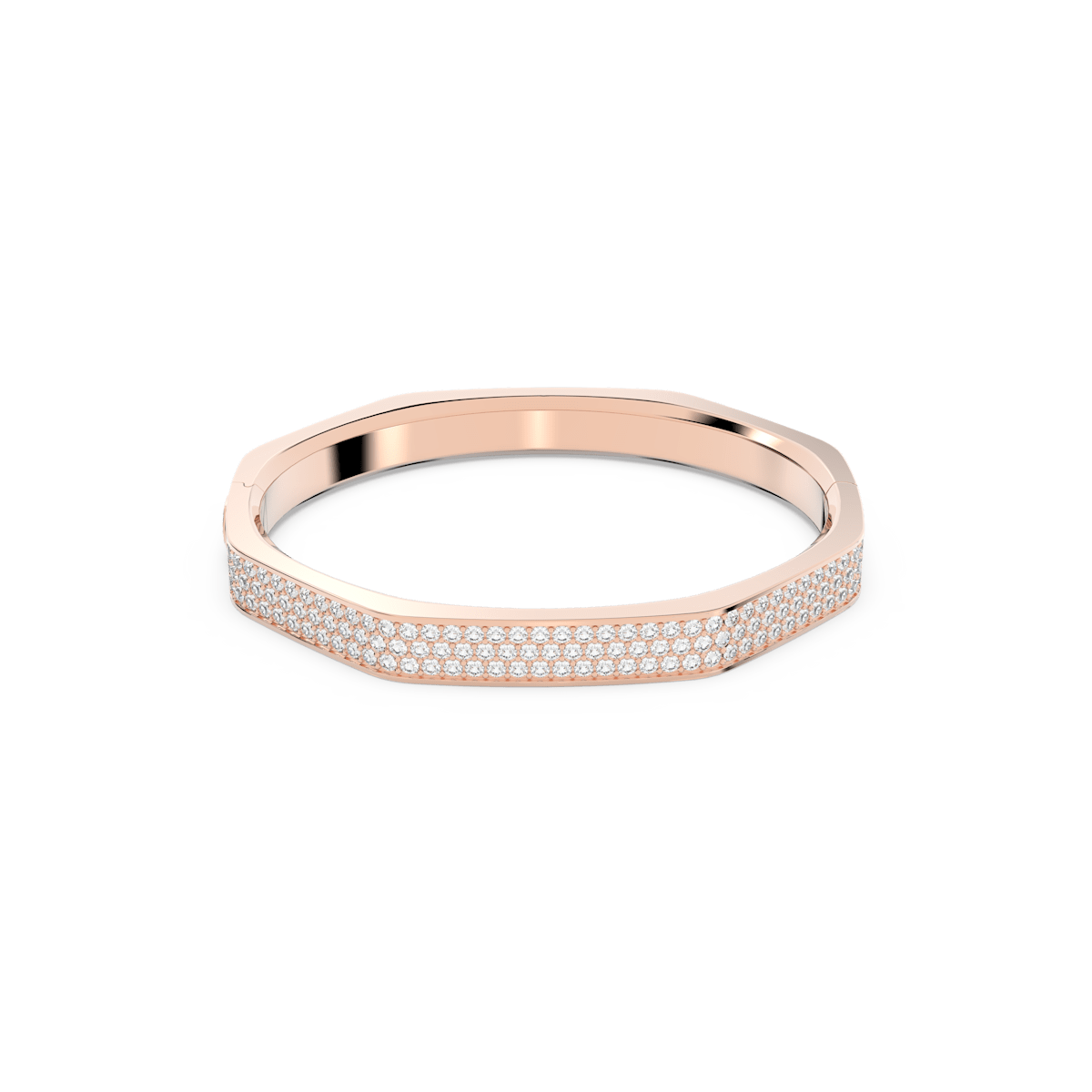 Dextera bangle, Octagon shape, White, Rose gold-tone plated