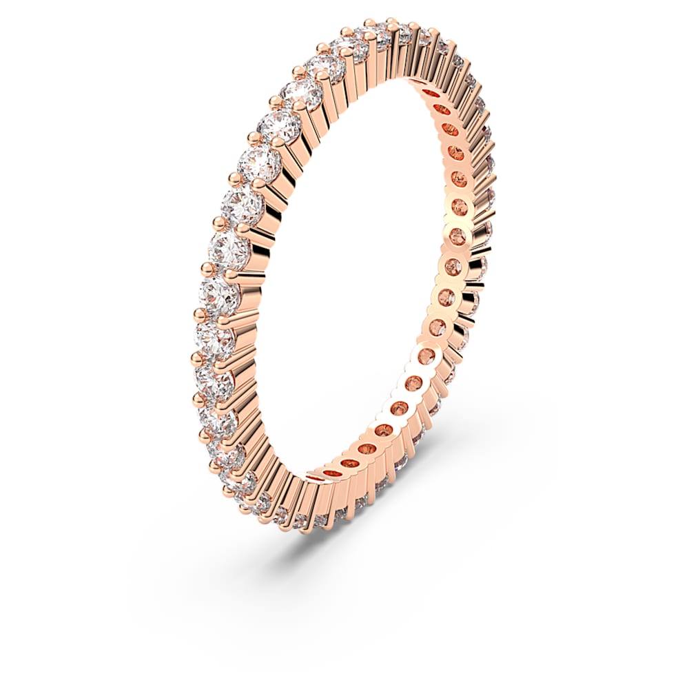 Vittore ring, Round cut, White, Rose gold-tone plated Size 55