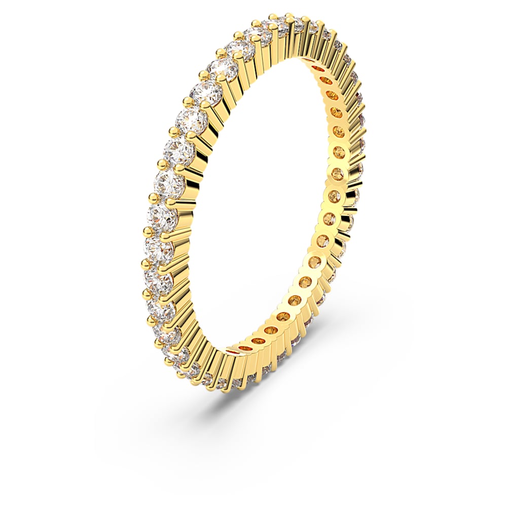 Load image into Gallery viewer, Vittore ring, Round cut, White, Gold-tone plated Size 58
