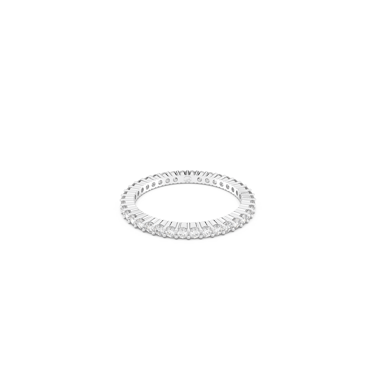 Vittore ring, Round cut, White, Silver-tone finish