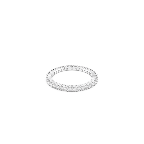 Vittore ring, Round cut, White, Silver-tone finish