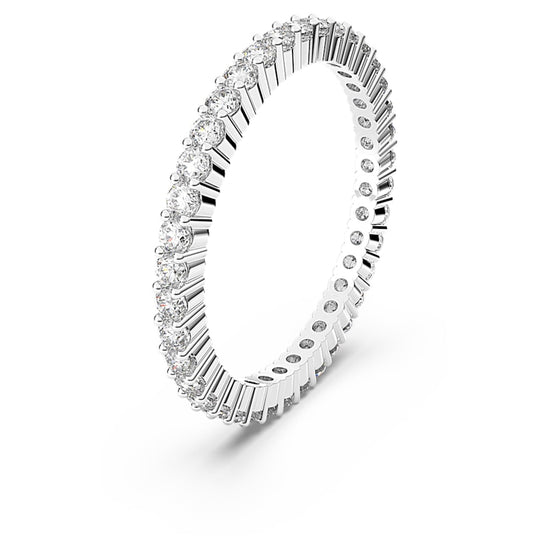 Vittore ring, Round cut, White, Rhodium plated Size 52