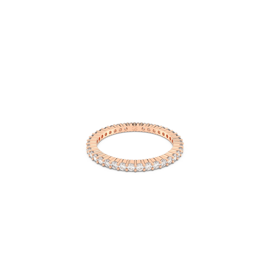 Vittore ring, Round cut, White, Rose gold-tone finish