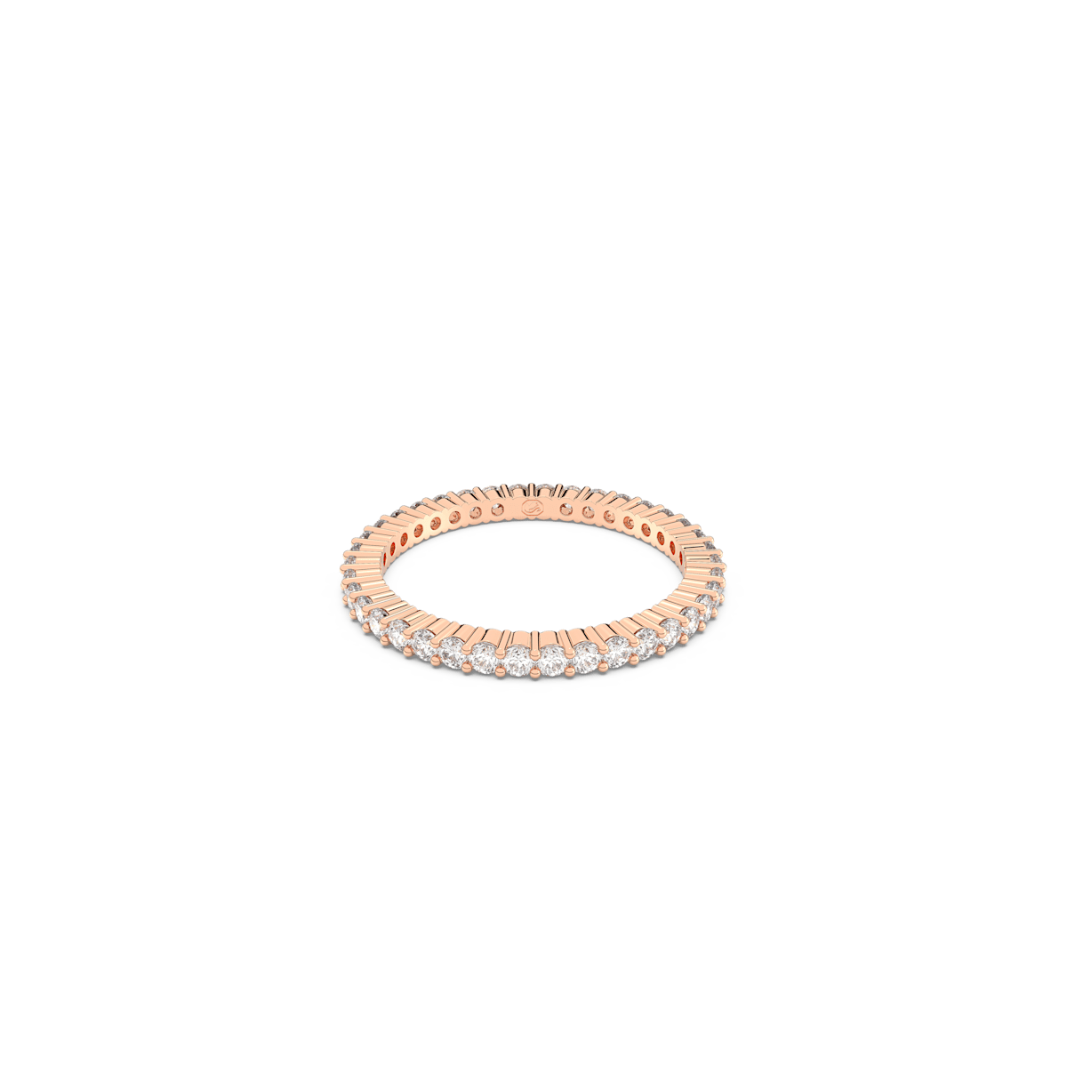 Vittore ring, Round cut, White, Rose gold-tone finish