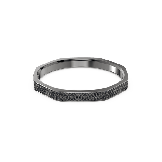 Dextera bangle, Octagon shape, Black, Ruthenium plated