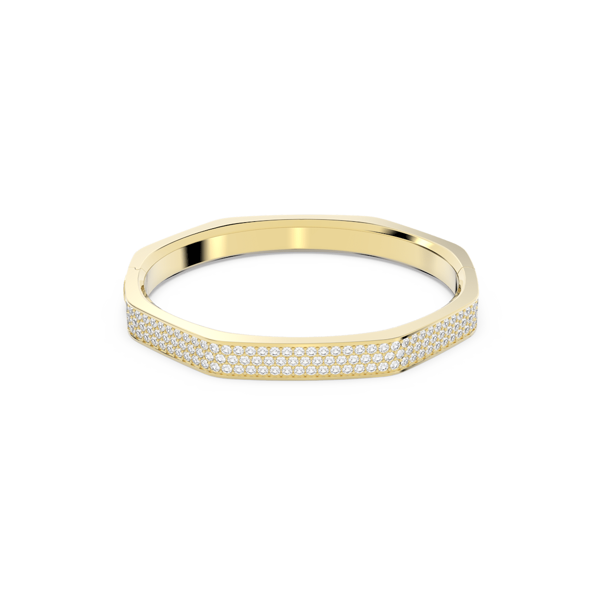 Dextera bangle, Octagon shape, White, Gold-tone plated