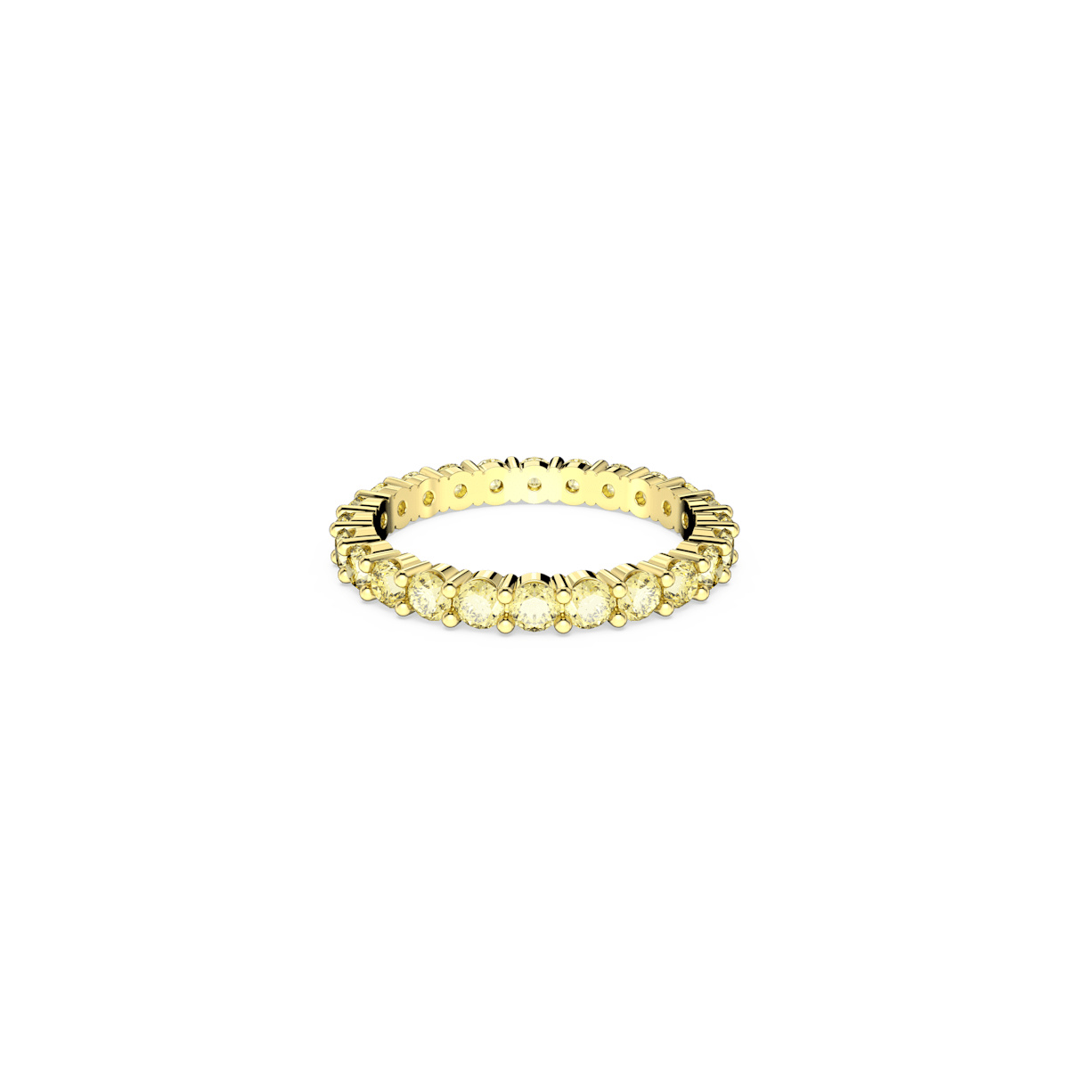 Matrix ring, Round cut, Yellow, Gold-tone plated