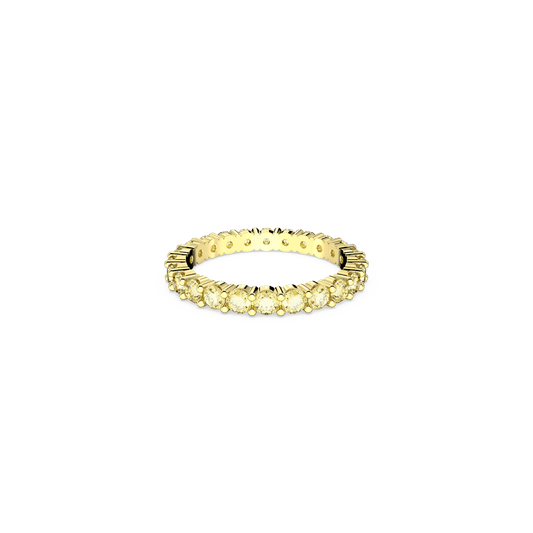 Matrix ring, Round cut, Yellow, Gold-tone plated
