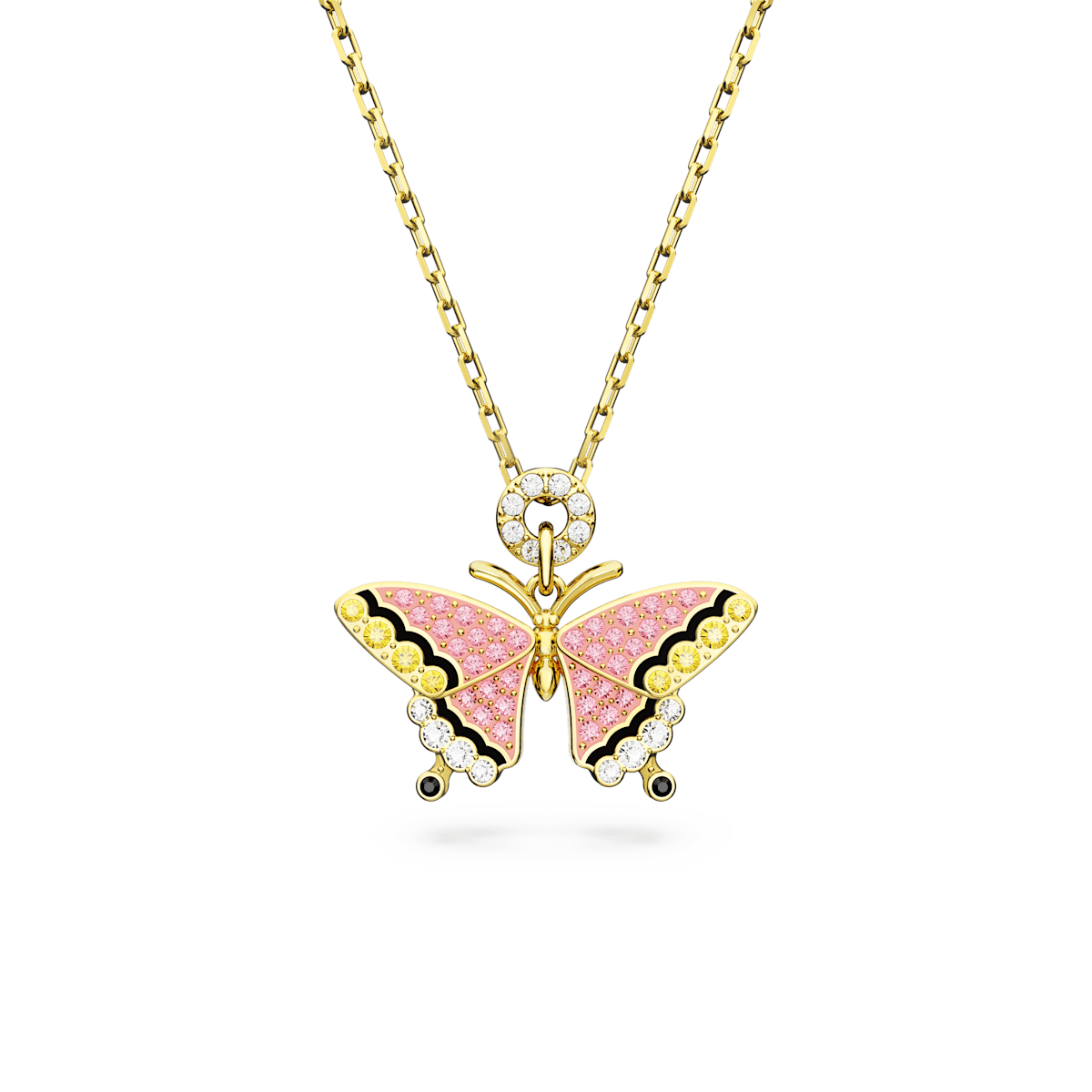 Idyllia pendant, Butterfly, Multicolored, Gold-tone plated