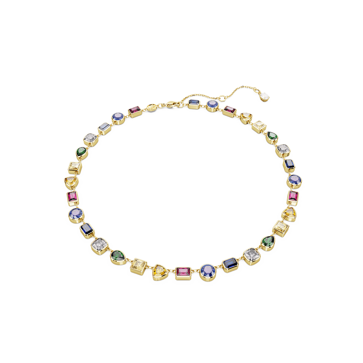 Stilla necklace, Mixed cuts, Multicolored, Gold-tone plated