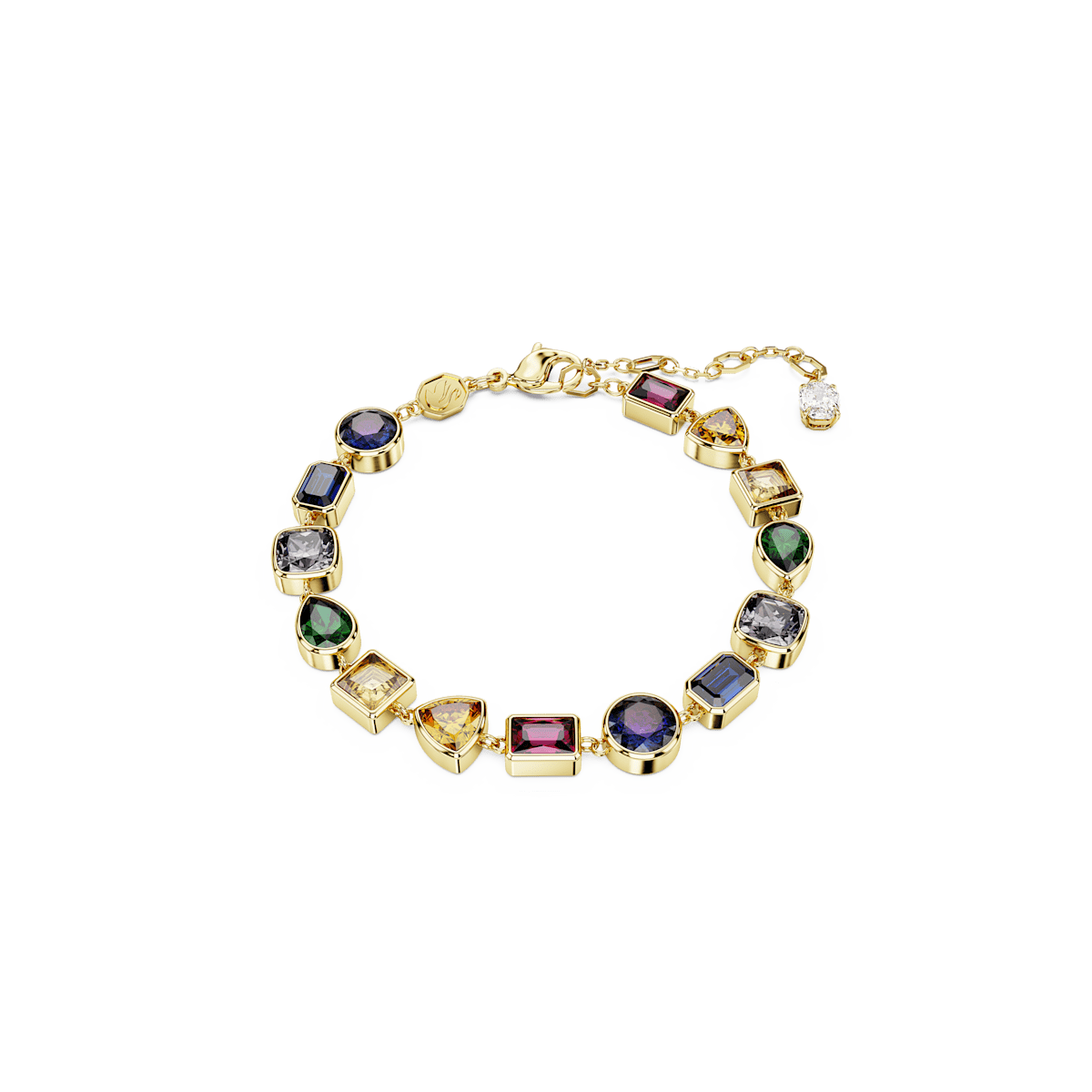 Stilla bracelet, Mixed cuts, Multicolored, Gold-tone plated