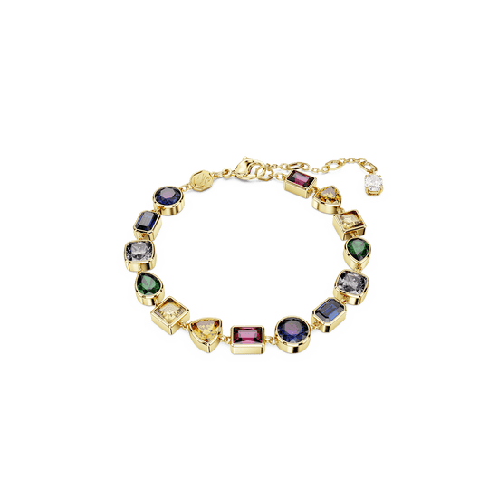 Stilla bracelet, Mixed cuts, Multicolored, Gold-tone plated