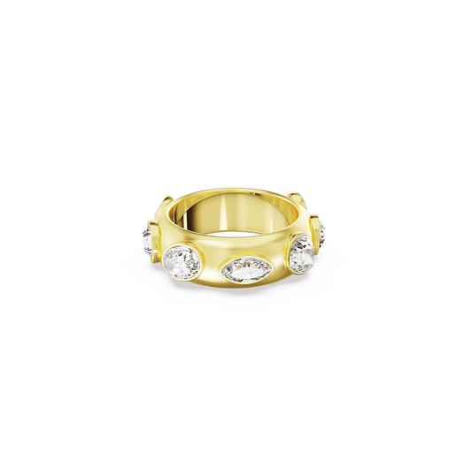 Dextera ring, Mixed cuts, White, Gold-tone plated