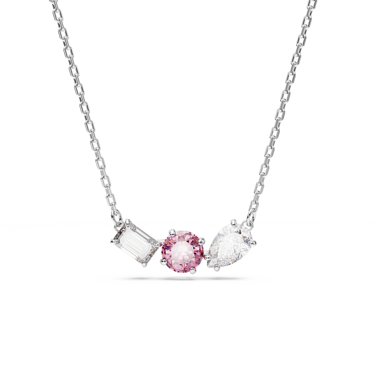 Mesmera pendant, Mixed cuts, Pink, Rhodium plated