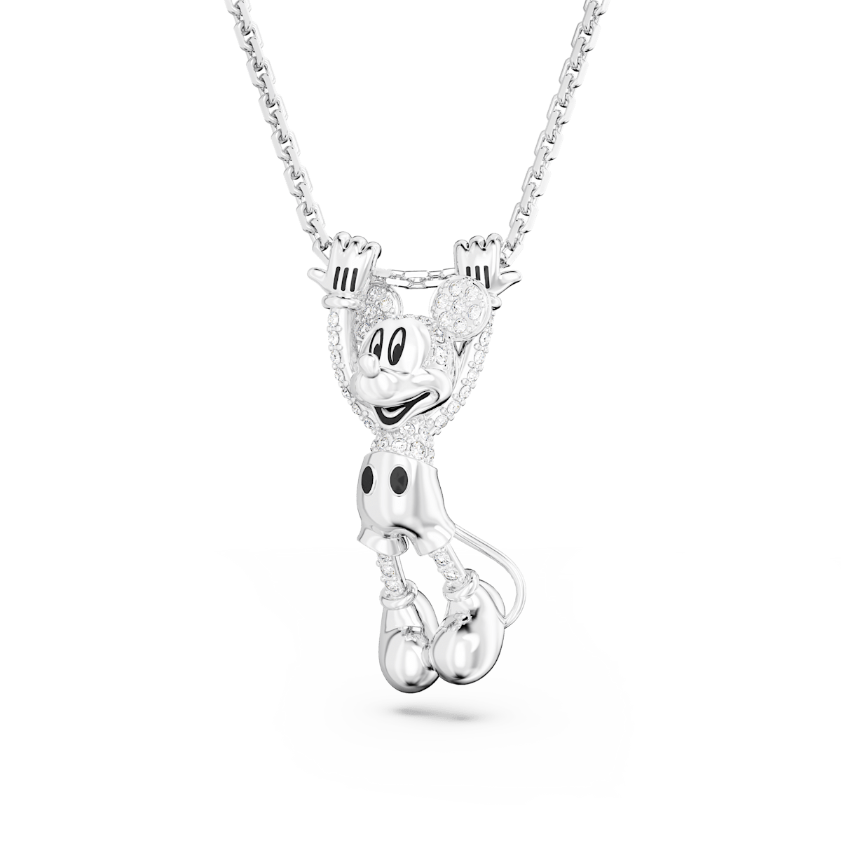 Disney Mickey Mouse pendant, White, Rhodium plated