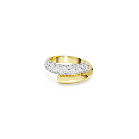 Dextera ring, White, Gold-tone plated