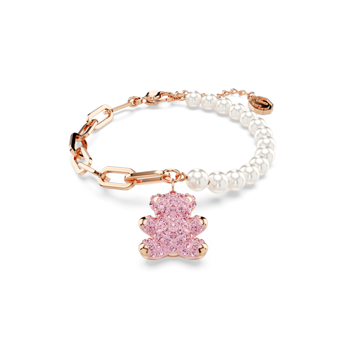 Teddy bracelet, Bear, Pink, Rose gold-tone plated