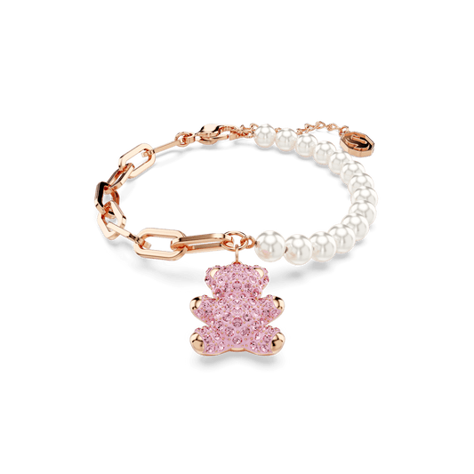 Teddy bracelet, Bear, Pink, Rose gold-tone plated